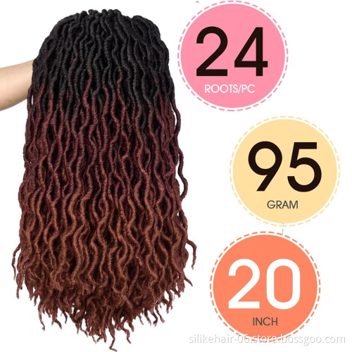 Goddess faux Locs crochet braid african hair extensions 20 "Soft Curly Dreadlocks  braids pictures dread braids styles Crochet